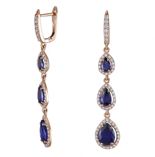 Earrings "Sapphire drops"
