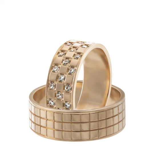 Wedding rings &quot;Chess cage&quot;