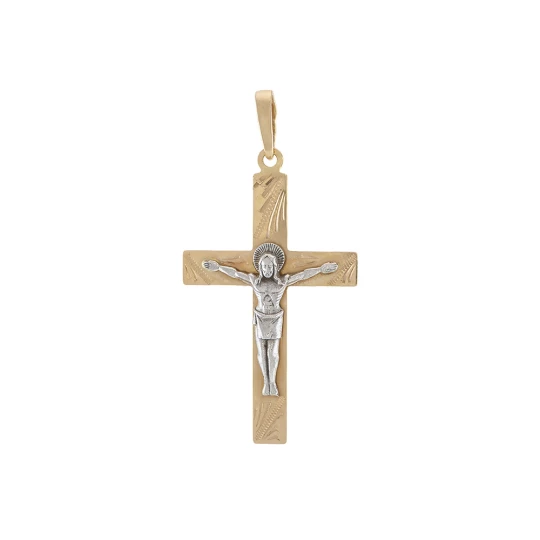 Straight cross with Crucifixion with diamond cut