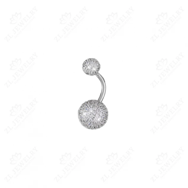 Navel piercing "Balls" with stones