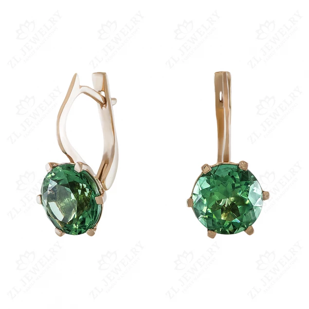 Earrings "Emilia" with green quartz