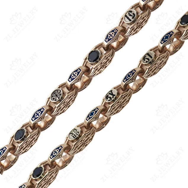 Chain &quot;SP and CX&quot; and enamel and stones Photo-1
