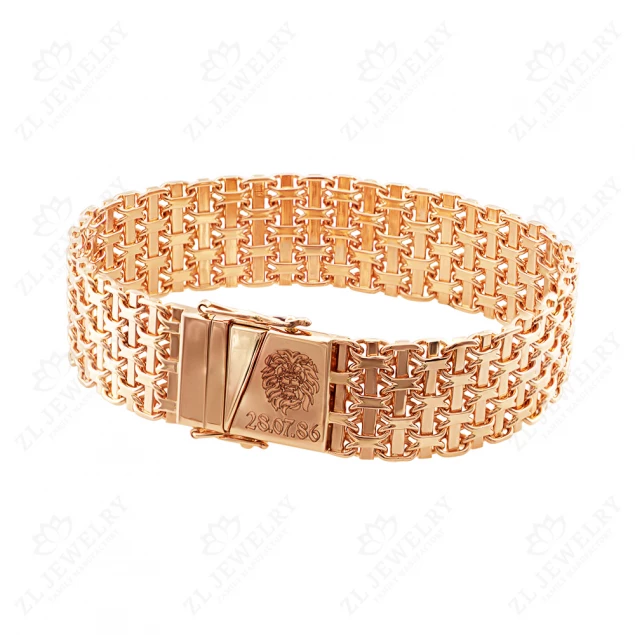 &quot;Flat Anchor&quot; bracelet in red gold Photo-1