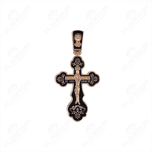 Cross &quot;Son of God&quot; with black enamel