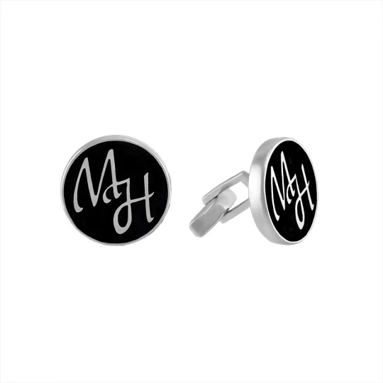Cufflinks with the initials "M N"