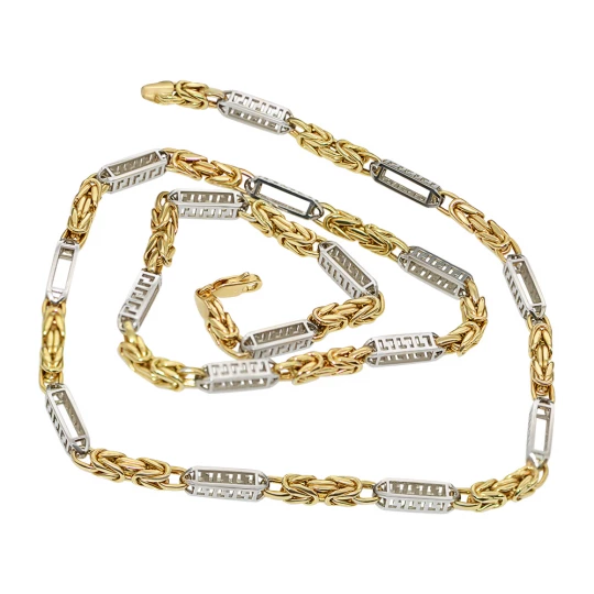 Chain&quot;Foxtail&quot; with Greek infinity inlays