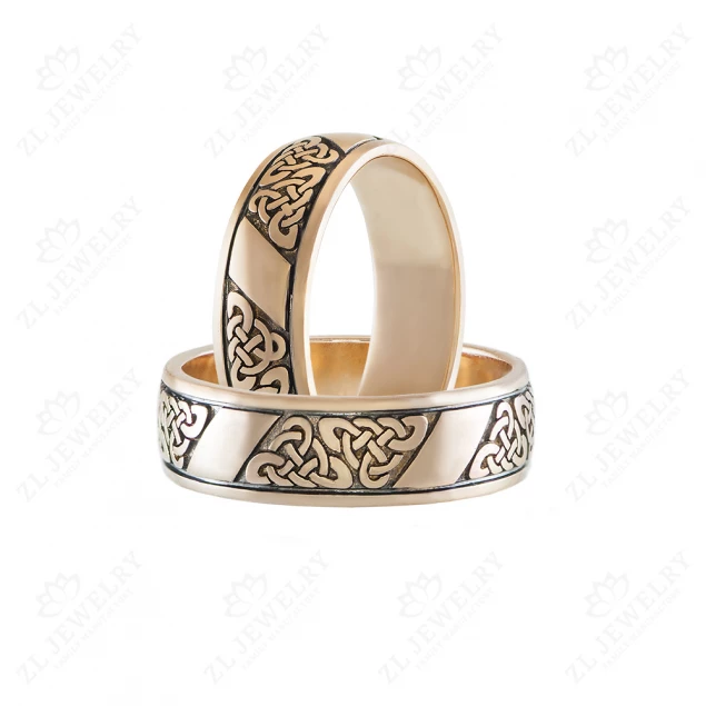 Wedding rings &quot;Trikvetr&quot; with enamel Photo-2