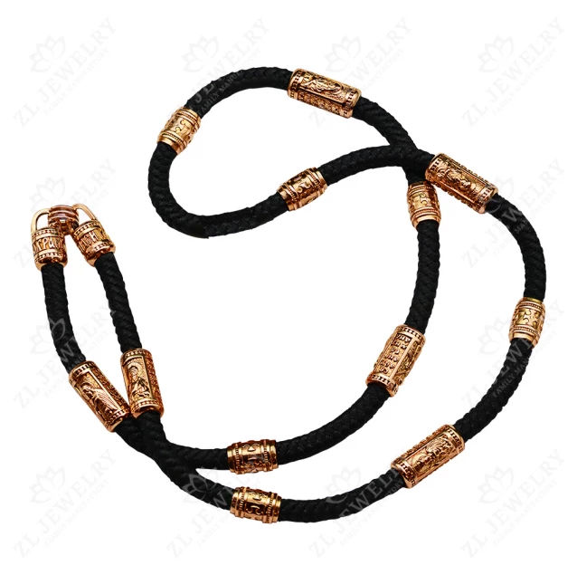 Rope with the faces of saints in red gold Photo-1