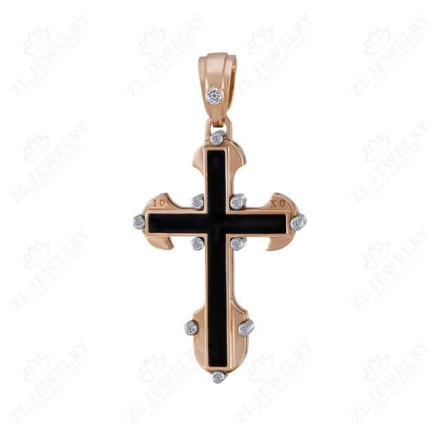 Cross with black enamel