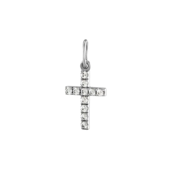 Cross in white gold with stones