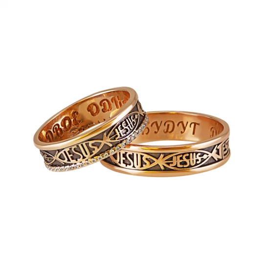 Wedding rings "Amulet" with stones