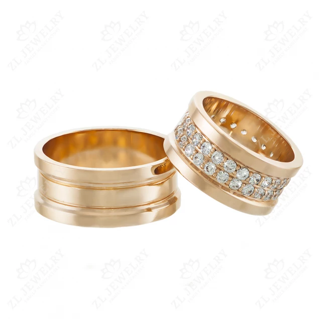 Wedding rings &quot;Love story&quot; with stones Photo-1