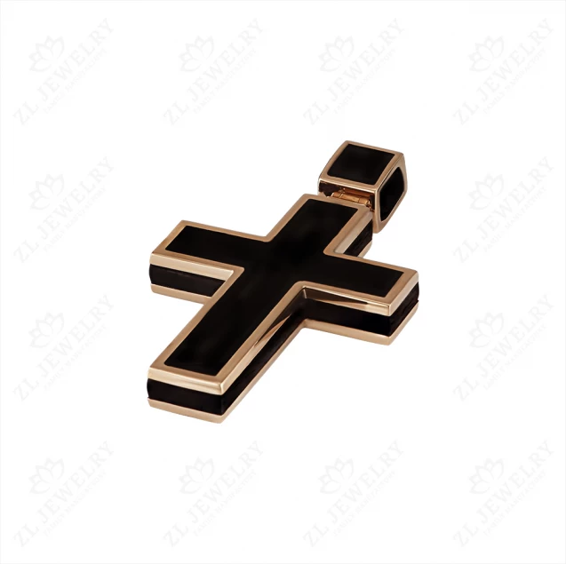 Cross with black enamel Photo-1