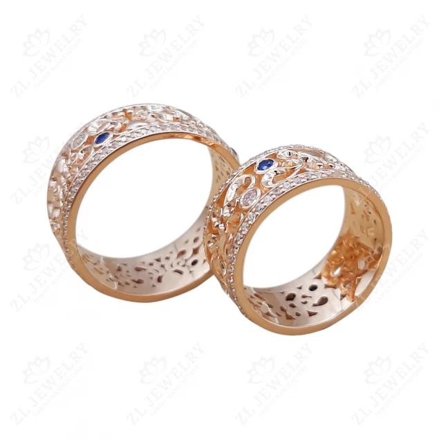 Wedding ring &quot;Wonderful patterns&quot; in red gold Photo-6