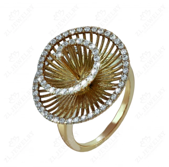 Ring &quot;Spiral&quot; with diamonds