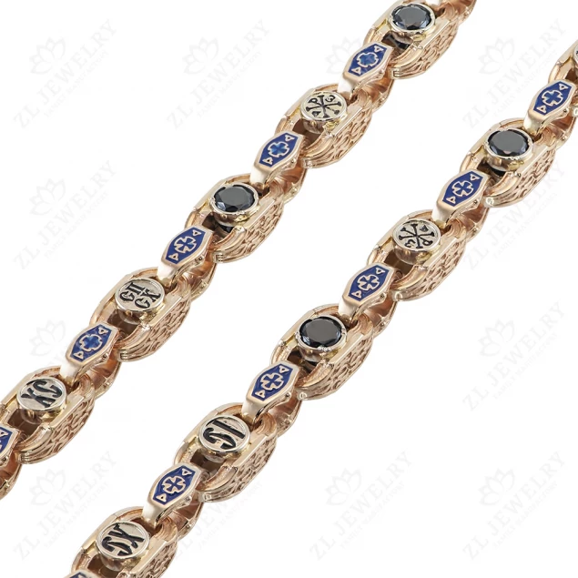 Chain &quot;SP and CX&quot; and enamel and stones Photo-3