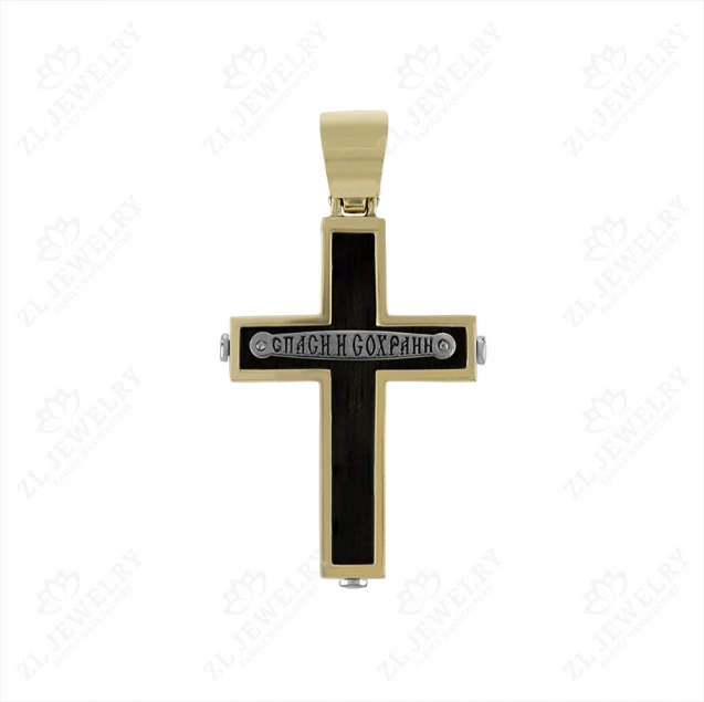 Cross on wood with a white Crucifix Photo-3