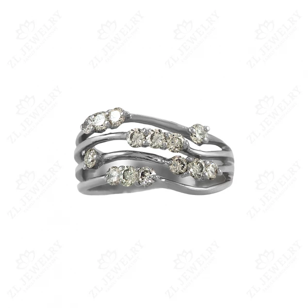 Ring &quot;Wave&quot; with cubic zirkonia Photo-1