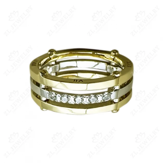 Wedding ring &quot;Lines of Destiny&quot; with stones