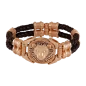 Leather bracelets with gold inserts