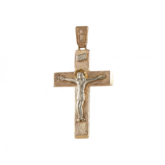 Gold cross with Crucifix in red gold