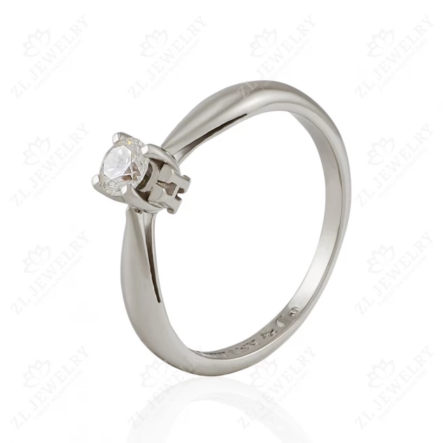 Engagement ring with initials in white gold