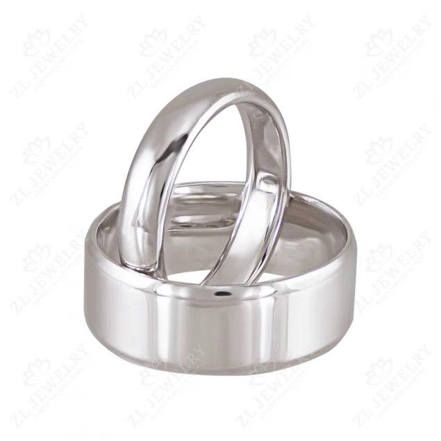 Wedding ring "Classic" in white gold Photo-3