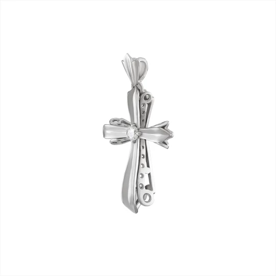 Cross without crucifixion with diamond