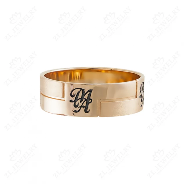 Wedding rings &quot;Initials&quot; with enamel