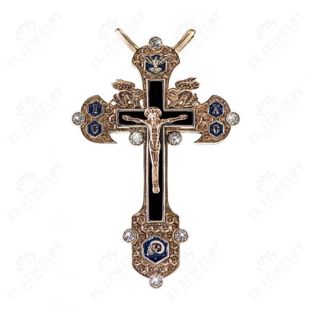 Cross with angel, dove and skull