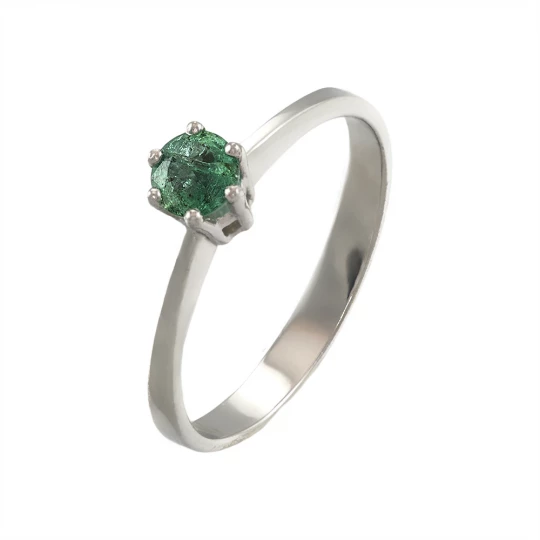 Engagement ring &quot;Zest&quot; with emerald