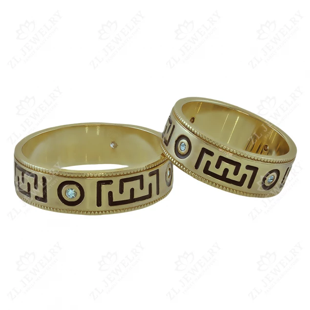 Rings &quot;Greek ornament&quot; with enamel Photo-2