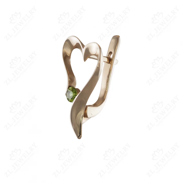 Earrings "Hearts" with demantoids Photo-2