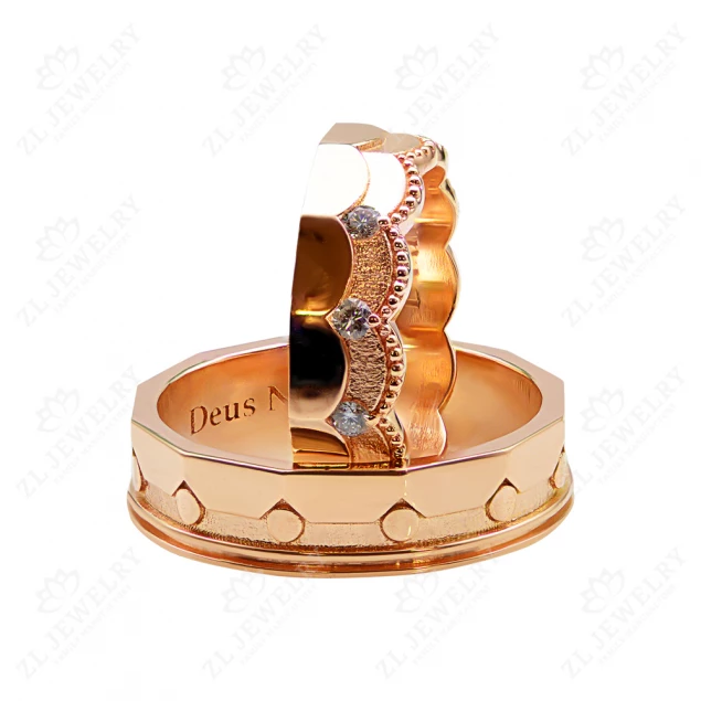 Wedding rings &quot;Royal faces&quot; with diamonds Photo-2