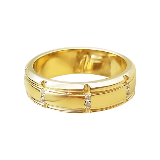 "Starry Love" wedding ring in lemon gold