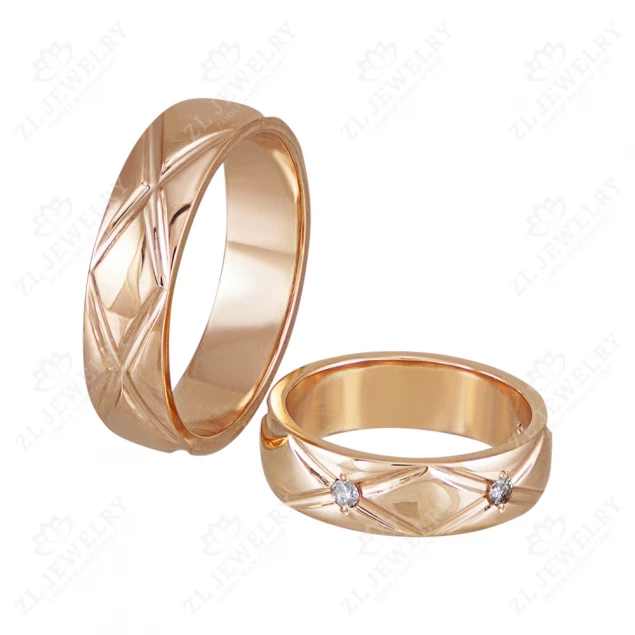 Wedding rings &quot;Interlacing&quot; with stones Photo-3