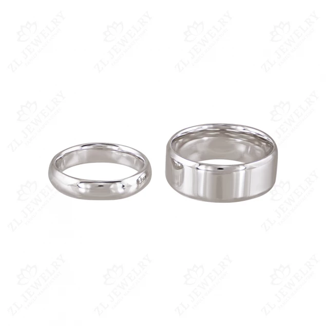 Wedding ring "Classic" in white gold Photo-2