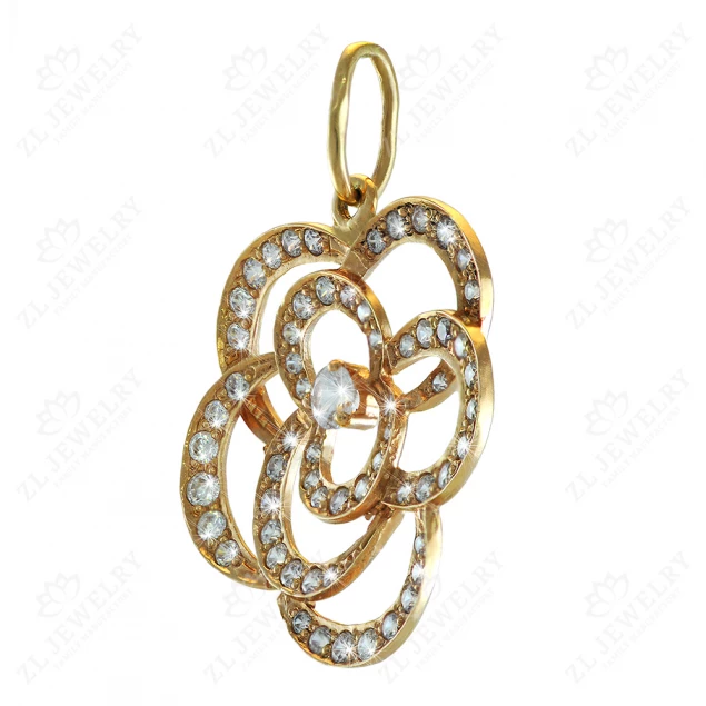 Pendant &quot;Openwork Rose&quot; with stones Photo-1