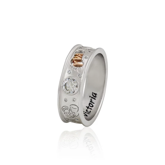 Ring gift for the birth of a daughter and engraved