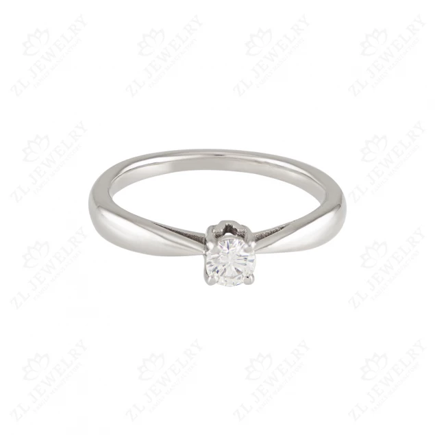 Engagement ring with initials in white gold Photo-4