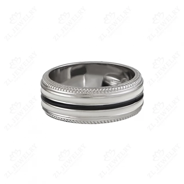 Wedding rings with black enamel