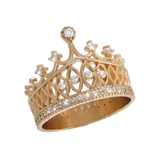 Ring &quot;Crown&quot; with stones