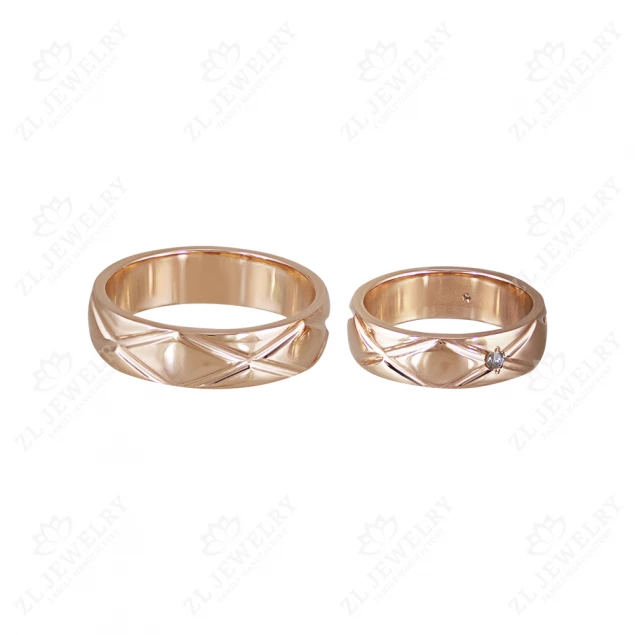 Wedding rings "Interlacing" with stones Photo-2