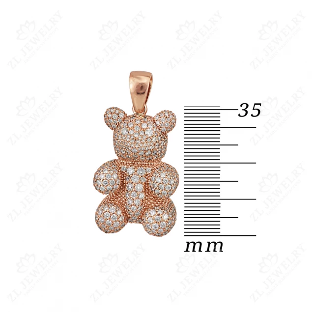 Pendant "Bear" with diamonds Photo-3