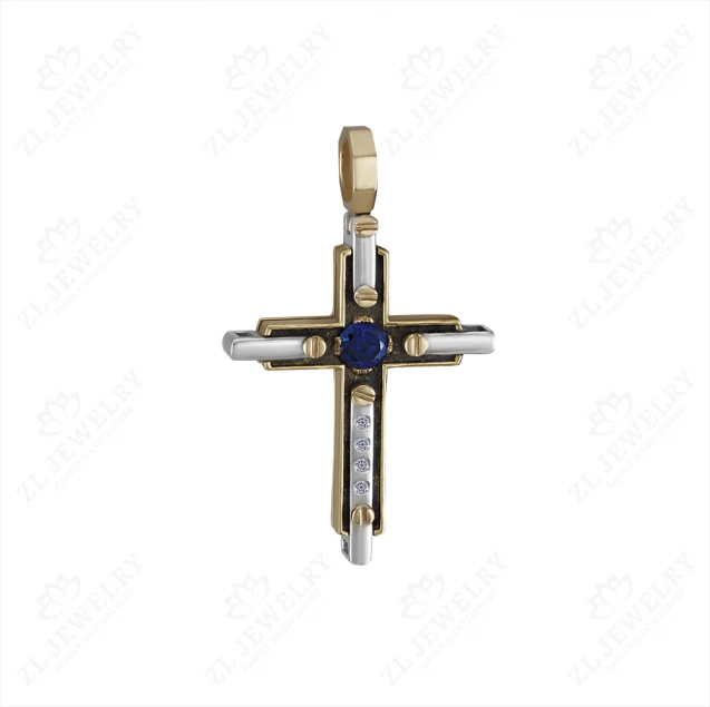 Cross with a blue stone