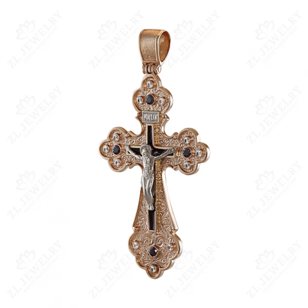 Cross &quot;Crucifixion&quot; with black and white stones