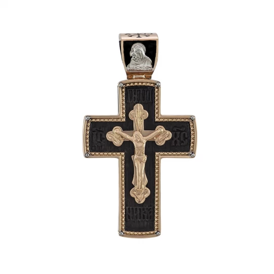 Cross from a christening on a tree with Nicholas the Wonderworker