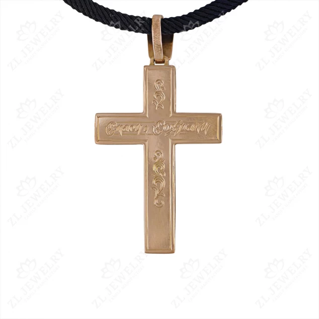 Gold cross with Crucifix in red gold Photo-2