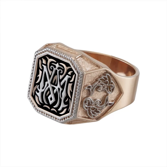 Signet &quot;Eastern wisdom&quot; with blackening