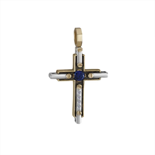 Cross with a blue stone